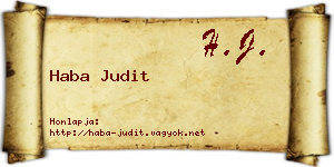 Haba Judit névjegykártya